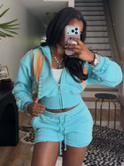 Streetwear Rivet Embellished 2 Piece Lounge Outfit