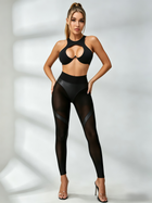 Cutout Sports Bra & Textured Leggings Set