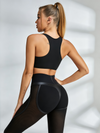 Cutout Racerback Crop Top & Mesh-Panel Leggings Set