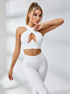 Crisscross Halter Sports Bra & Ruched Contour Leggings Set