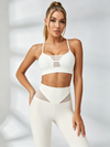 Mesh‑Insert Racerback Sports Bra & High‑Waisted Leggings Set