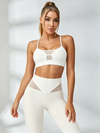 Mesh‑Insert Racerback Sports Bra & High‑Waisted Leggings Set