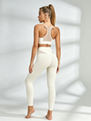 Mesh‑Insert Racerback Sports Bra & High‑Waisted Leggings Set
