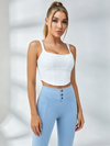 Corset‑Stitch Crop Top & Button‑Detail Pocketed Flare Leggings Set