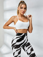 Halter‑Twist Back Sports Bra & Zebra‑Print High‑Waisted Leggings Set