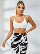 Halter‑Twist Back Sports Bra & Zebra‑Print High‑Waisted Leggings Set
