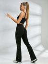 Crisscross Halter Crop Top & Flare Leggings Set