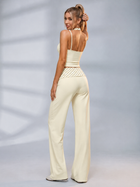 Super Sexy Printed Halter Crop Top Fold Over Waist Flared Pants Tracksuit