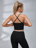 Two Tone Layer Cross Back V Waist Yoga Workout Tracksuit