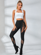 Cross Back Bow Tie Mesh Panel Buckle Detail Fitness Workout Tracksuit