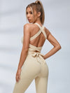 Square Neck Cross Back Bow Hip Lift Yoga Set