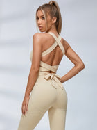Square Neck Cross Back Bow Hip Lift Yoga Set