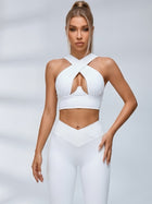 Cross Halter Cutout V Waist Fitness Set
