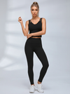 Lace Trim Double Strap Workout Leggings Set