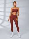Polka Dot Crisscut Waist Workout Leggings Set