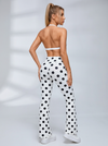 Polka Dot Halter Flared Leggings Set