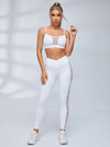 Mesh Sports Bra Lace Side Leggings Set