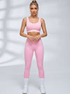 Contrast Piping Seam Workout Leggings Set