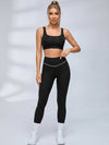 Polka Dot Cross‑Back Workout Leggings Set