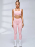 Polka Dot Cross‑Back Workout Leggings Set