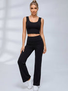 Lace Trim Flared Leggings Set