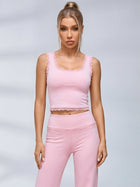 Lace Trim Flared Leggings Set