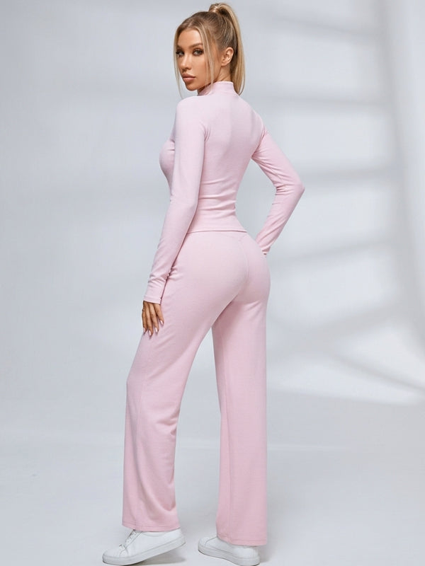 Zip‑Up Layering Flared Leggings 3‑Piece Set