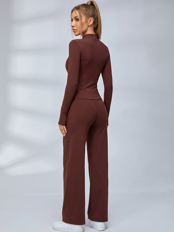 Zip‑Up Layering Flared Leggings 3‑Piece Set