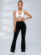 Twist Halter Polka Dot Flared Leggings Set