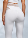 Cross Halter Cutout Crop Top Lace Flare Pants 2‑Piece Set