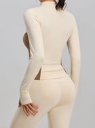 Stand Collar Long Sleeve Shaping Workout 2 Piece Set