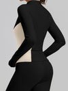 Stand Collar Long Sleeve Shaping Workout 2 Piece Set