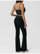 Polka Dot Lace Cami & Flare Pants 2 Piece Set