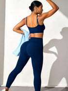 Off Shoulder Crop Top & High Waist Leggings 3 Piece Set