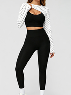 Polka Dot Long Sleeve Yoga 3 Piece Outfit