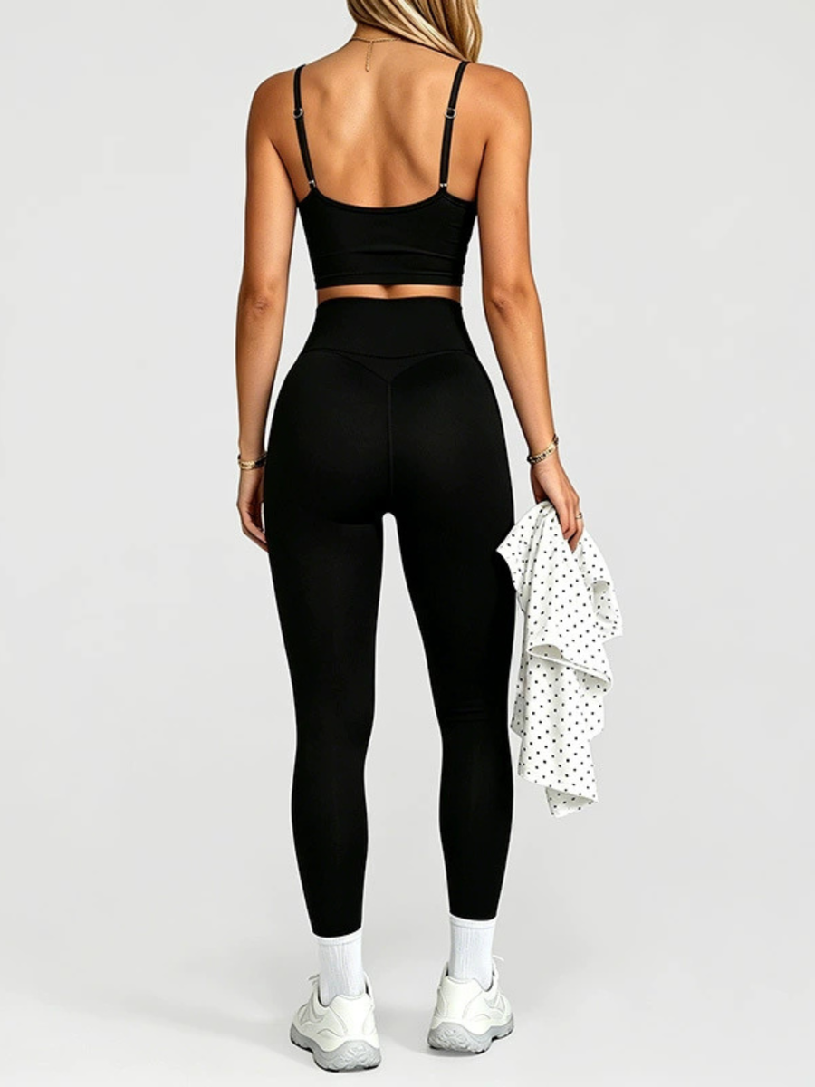 Polka Dot Long Sleeve Yoga 3 Piece Outfit
