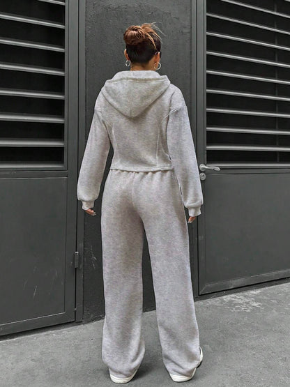 Casual Hooded Tracksuit Soft Loose 2 Piece Outfit