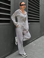 Casual Hooded Tracksuit Soft Loose 2 Piece Outfit