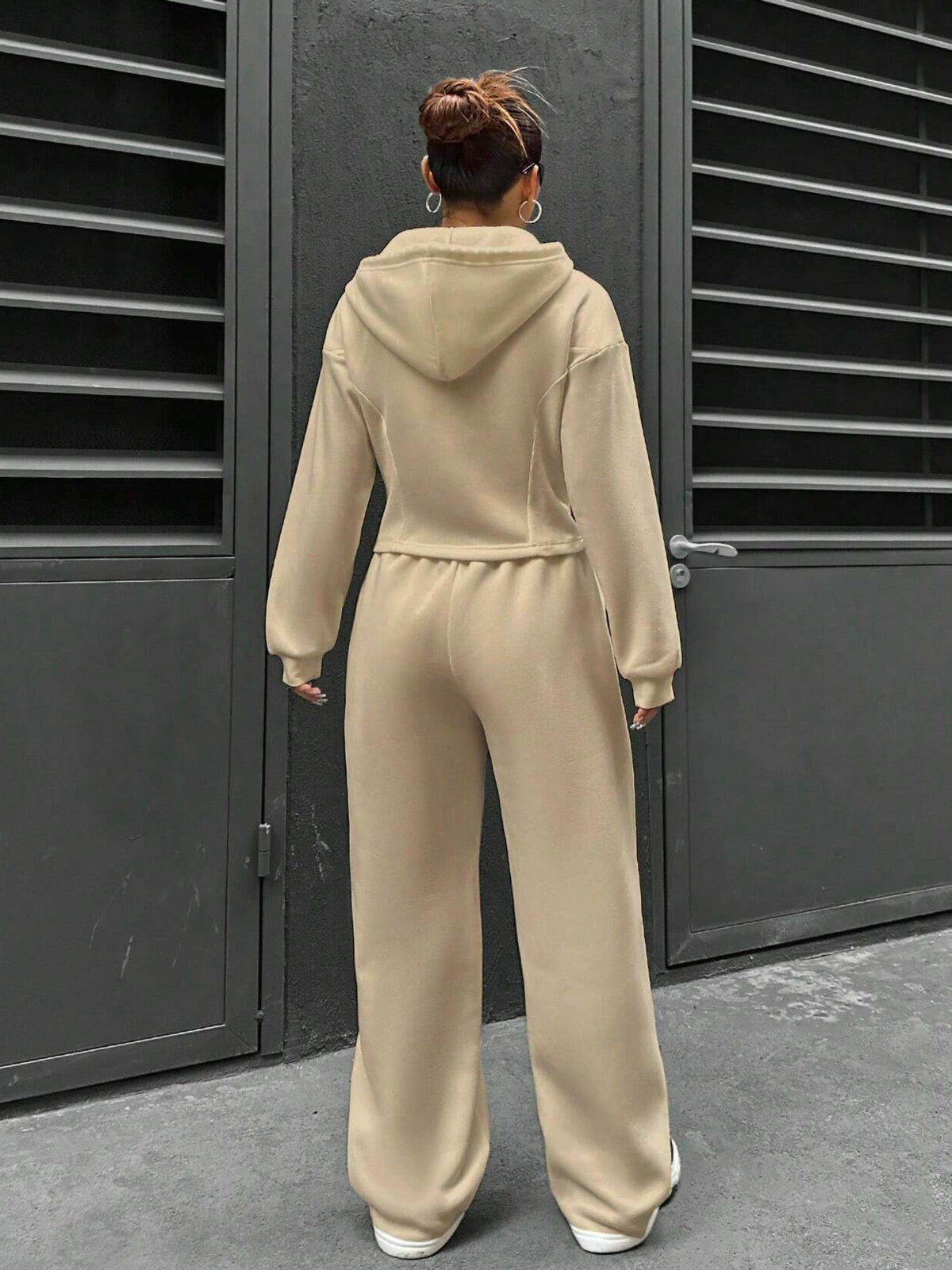 Casual Hooded Tracksuit Soft Loose 2 Piece Outfit