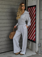 Zip Hoodie Wide Leg Pant 2 Piece Tracksuit