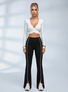 V-Neck Wrap Cutout Long Sleeve Crop Set