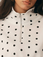 Polka Dot Cropped Sweatshirt Wide Leg Pants 2 Piece Set