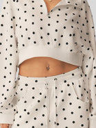 Polka Dot Cropped Sweatshirt Wide Leg Pants 2 Piece Set