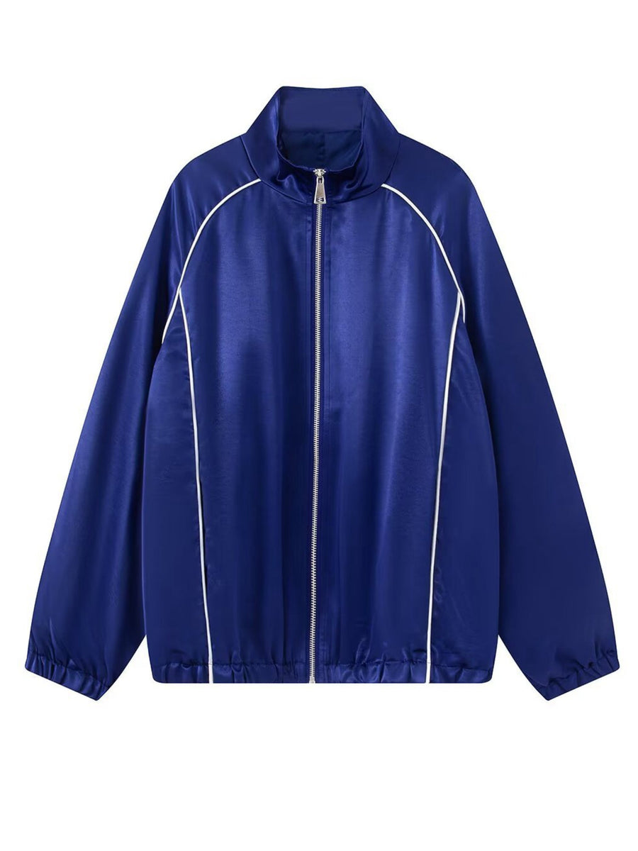 Satin Track Suit Side Stripe 2 Piece Outfit