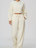 Long Sleeve Zip Up Hoodie & Loose Wide Leg Sweatpants