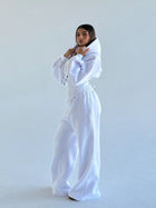 Women's Oversized Hooded Sweatshirt, Corset, and Wide-Leg Sweatpants Three-Piece Set