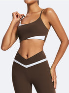 Women's Contrast Stripe Sports Bra & Leggings Set