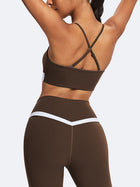 Women's Contrast Stripe Sports Bra & Leggings Set