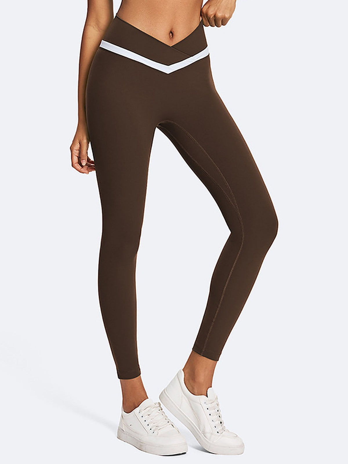 Women's Contrast Stripe Sports Bra & Leggings Set