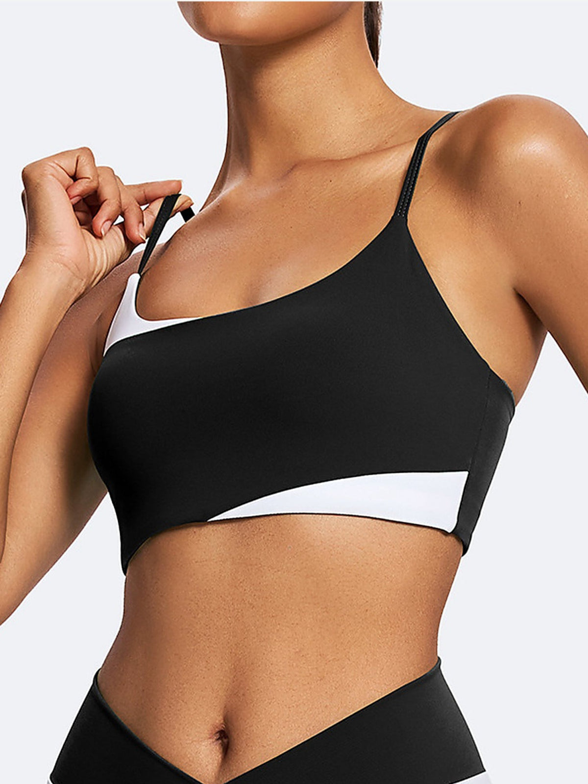 Women's Contrast Stripe Sports Bra & Leggings Set